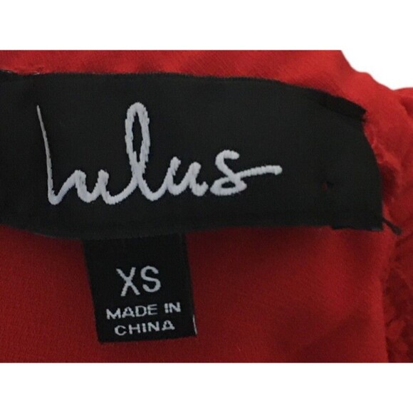 Lulus Top Women's Size XS Red Ruffle Neckline - Picture 4 of 5
